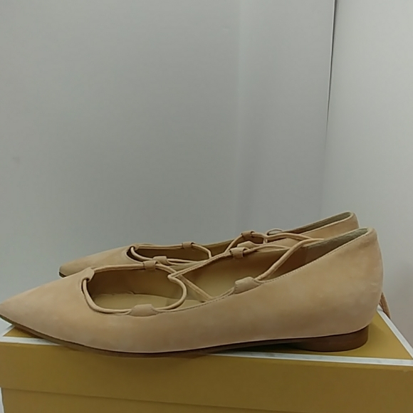 Michael Kors Cipria Beige Suede Lace Up Size 9 M - Picture 4 of 8